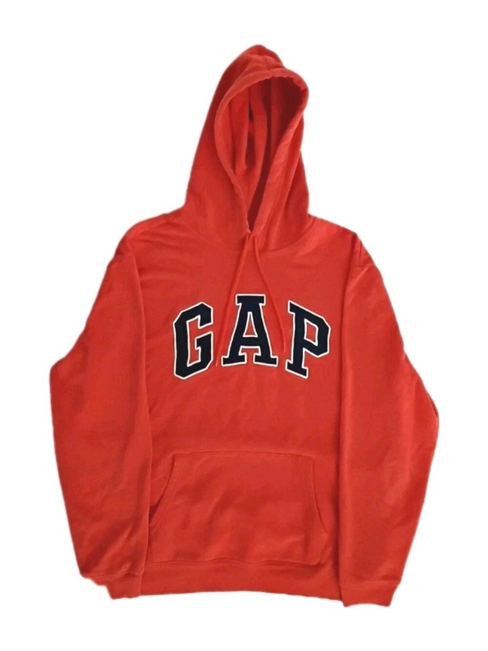 VINTAGE 90s GAP Athletic Sporty Fleece Hoodie Sweatshirt Burnt Orange Size Large